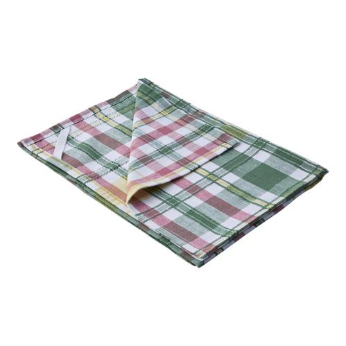 Kjøkkenhåndkle - Grønn/Rosa/Gul/Hvit - Rutete - 70 x 50 cm - www.frokenfraken.se