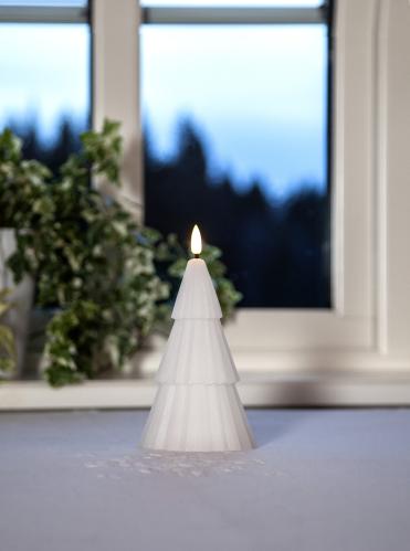 Blocklys - Juletre Hvit LED - 18 cm - www.frokenfraken.se