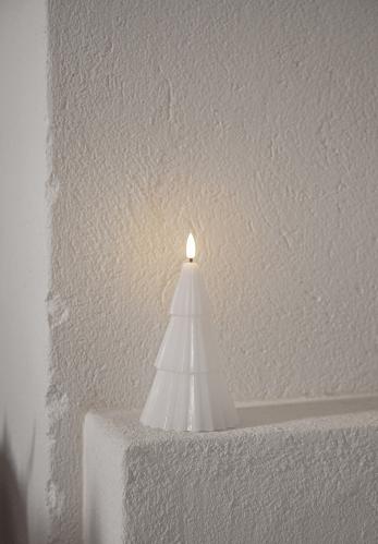 Blocklys - Juletre Hvit LED - 18 cm - www.frokenfraken.se
