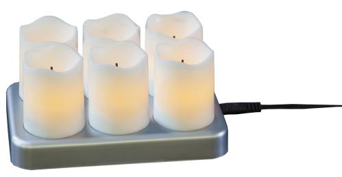 Batterilys - 6 stk oppladbare LED - 7,5 cm - www.frokenfraken.se
