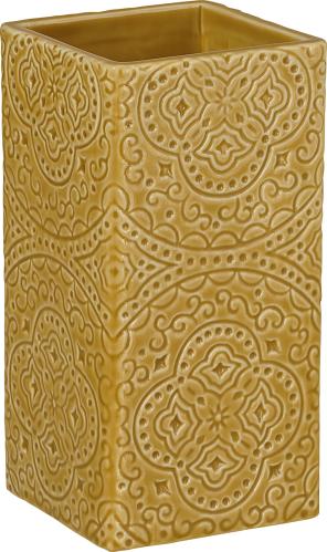 Tannbørstevase - Kub orient senapsgul - 12 cm - www.frokenfraken.se