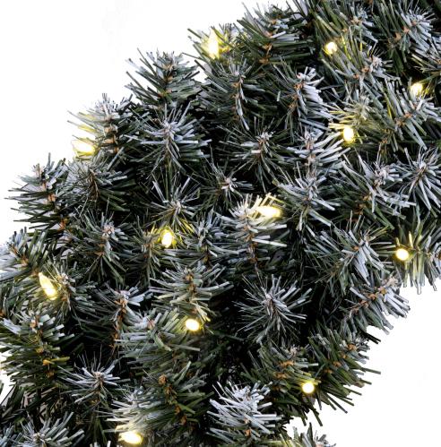 Krans - Grankrans med belysning & snö - Ø70 cm - www.frokenfraken.se