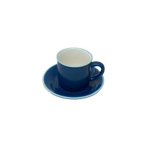 Mugg med fat - Ristretto - Blå med ljusblå kant - 6-pack - Keramik - 5 x 5 cm - www.frokenfraken.se