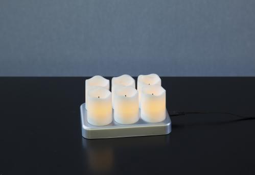 Batterilys - 6 stk oppladbare LED - 7,5 cm - www.frokenfraken.se