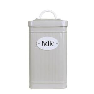 Plåtboks Hugo Kaffe - Beige - B12 x H24 x D8 cm - www.frokenfraken.se