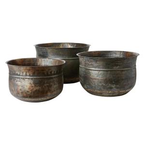 Potte Metall - 3 storlekar- Svart - Ø36 x 23 cm - www.frokenfraken.se