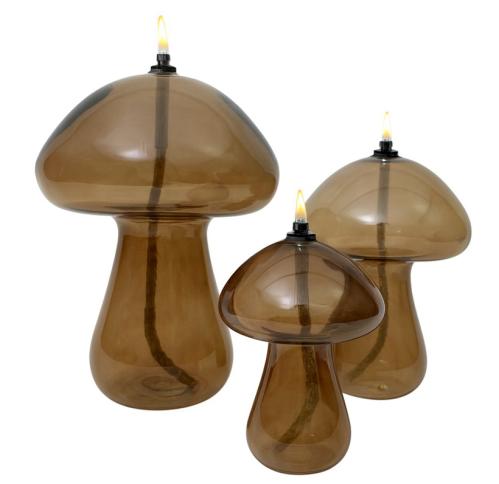 Oljelampe X – Soppformet – Brun – Ø14 x 18 cm - www.frokenfraken.se