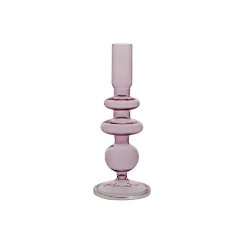 Lysstake - Rosa Glass - Ø9 x 20 cm - www.frokenfraken.se