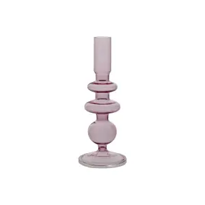Lysstake - Rosa Glass - Ø9 x 20 cm - www.frokenfraken.se