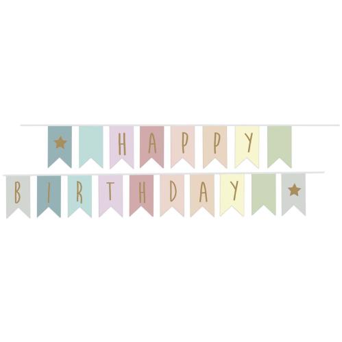 Vimpel - Bokstavsbanner - Gratulerer med dagen - Mix/Gull - 3,5 m - www.frokenfraken.se