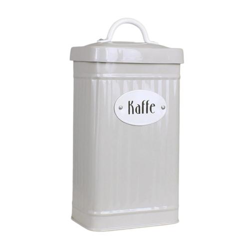 Plåtboks Hugo Kaffe - Beige - B12 x H24 x D8 cm - www.frokenfraken.se