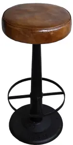 Barstol - Jærn/læder - 77 x 35 x 35 cm - www.frokenfraken.se