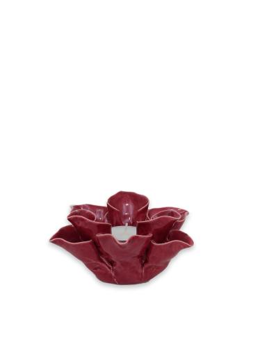 Lyslykt - Blomst Fenja - Bringebær - Ø13 x 7 cm - www.frokenfraken.se
