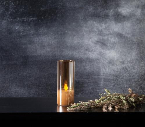 Batterilys - M-Twinkle - Glassholder - Amber - 5 x 12,5 x 5 cm - www.frokenfraken.se