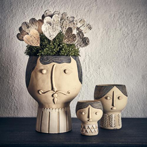 Krukke - Hode Retro - Ø15 x 27 cm - www.frokenfraken.se