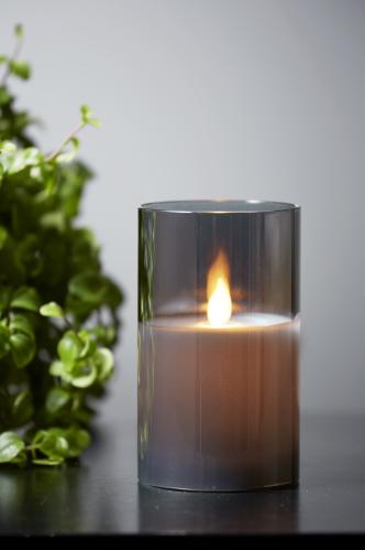 Batterilys - M-Twinkle - Glassholder - Grå - 7.5 x 12,5 cm - www.frokenfraken.se