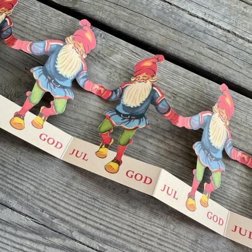Papirstripe - Nisse - God Jul - 12 x 60 cm - www.frokenfraken.se