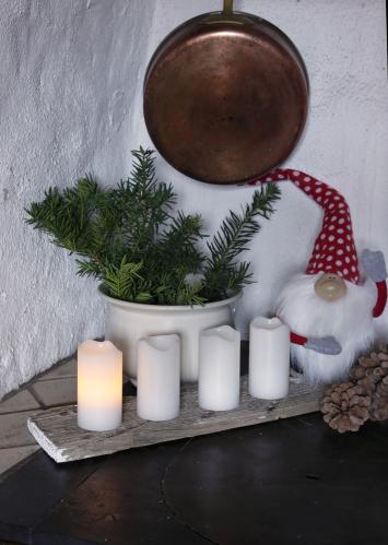 Batteridrevne lys - Blokklys 4 stk Advent - 10 cm - www.frokenfraken.se