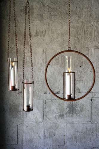 Hengende lykt med stormglass - Ø 5 x H 20 cm - www.frokenfraken.se