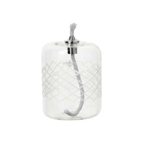 Oljelampe - Glass - Sylinder - Mønstret - 7 x 10 cm - www.frokenfraken.se