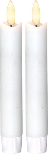 Batterilys - Kronelys Voks Basic - 2 pakke - 15 cm - Timer - www.frokenfraken.se