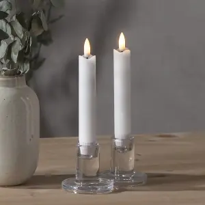 Batterilys - Kronelys Voks Basic - 2 pakke - 15 cm - Timer - www.frokenfraken.se