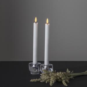 Batterilys - Kronelys Voks Basic - 2 pakke - 25 cm - Timer - www.frokenfraken.se