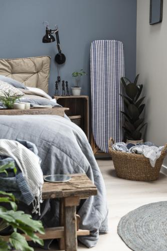 Overkast - Dobbeltseng - Støvete blå - 240 x 240 cm - www.frokenfraken.se