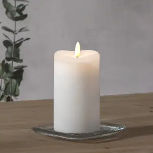 Batterilys - Blokklys i Voks Basic - 14 x Ø7,5 cm - Timer - www.frokenfraken.se