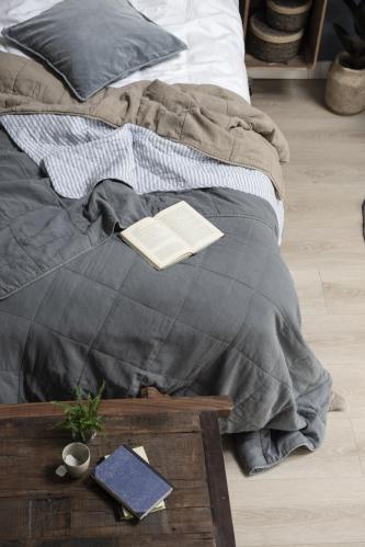 Overkast - Dobbeltseng - Støvete blå - 240 x 240 cm - www.frokenfraken.se