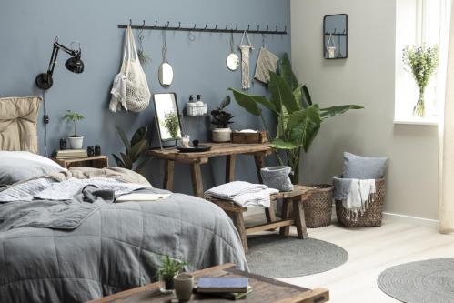 Overkast - Dobbeltseng - Støvete blå - 240 x 240 cm - www.frokenfraken.se