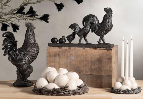 Påskepynt - Hønsefamilie - Brun - 50 x 31 cm - www.frokenfraken.se