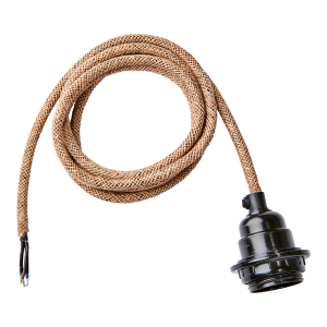 Lampeskjerm Natur Jute - E27 - 2 M - www.frokenfraken.se