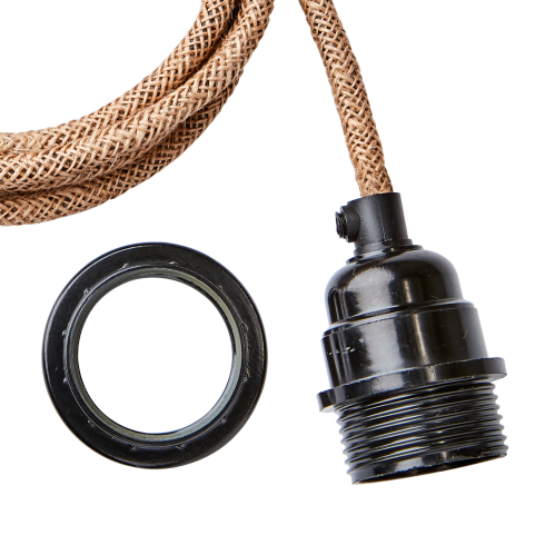 Lampeskjerm Natur Jute - E27 - 2 M - www.frokenfraken.se