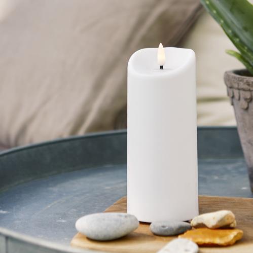 Batterilys - Blocklys Basic - Inne & Ute - 18 x Ø7,5 cm - Timer - www.frokenfraken.se