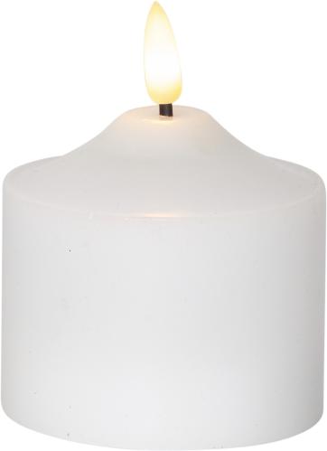 Batterilys - Blokklys i voks Basic - 9,5 x Ø7,5 cm - Timer - www.frokenfraken.se