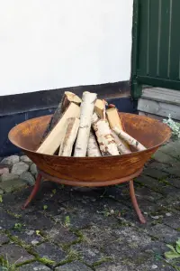 Eldfat - Rustfarget - Ø90 x 40 cm - www.frokenfraken.se