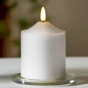 Batterilys - Blokklys Voks Basic - 12 x Ø7,5 cm - Timer - www.frokenfraken.se