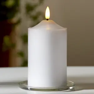 Batterilys - Blokklys Voks Basic - 15 x Ø7,5 cm - Timer - www.frokenfraken.se