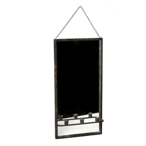 Spegel med lysholder - Metall - 30 x 9 x 60 cm - www.frokenfraken.se