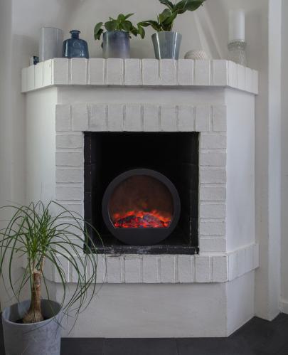 Lykta Eldstad - Rund - Batteri - Timer - 36 x 35 x 13 cm - www.frokenfraken.se