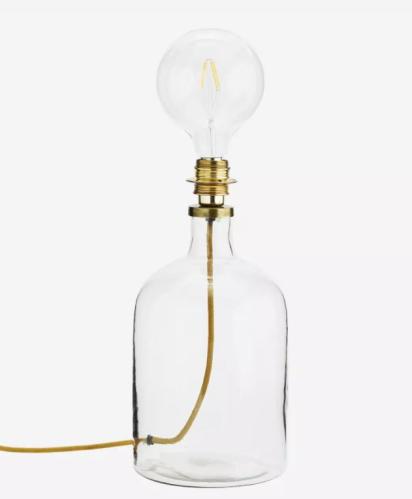 Bordslampe - Glassflaske med bastskjerm - 49 cm - www.frokenfraken.se