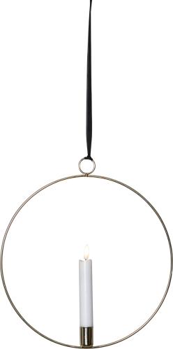 Hengende lyssirkel - Messing - Batteridrevet flammende lys - 30 cm - www.frokenfraken.se
