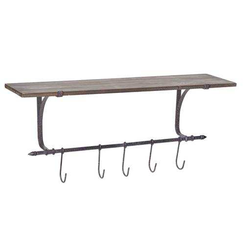 Vegghylle - Tre & Metall - 5 kroker - 80 x 22 x 34 cm - www.frokenfraken.se