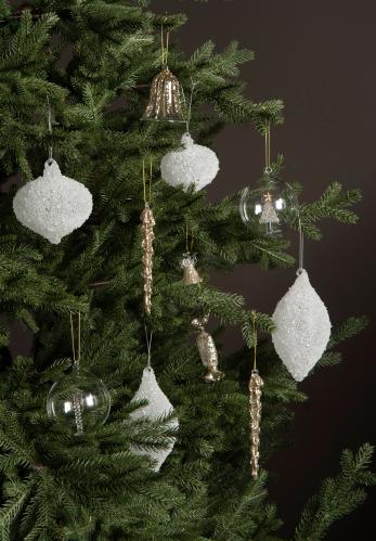 Julekule - Glass - Julemønster - Ø8 cm - www.frokenfraken.se