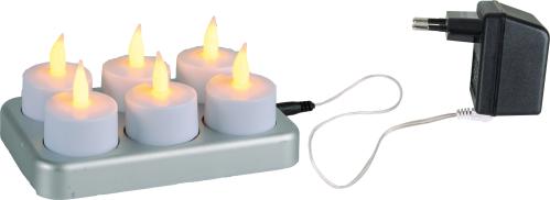 Batterilys - Votivlys - 6 pakke - Oppladbare - 5 cm - www.frokenfraken.se