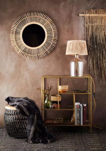 Bordslampe - Glassflaske med bastskjerm - 49 cm - www.frokenfraken.se