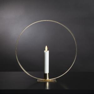 Stående lyssirkel - Messing - Batteridrevet flammende lys - 28 cm - www.frokenfraken.se