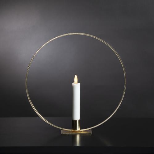 Stående lyssirkel - Messing - Batteridrevet flammende lys - 28 cm - www.frokenfraken.se