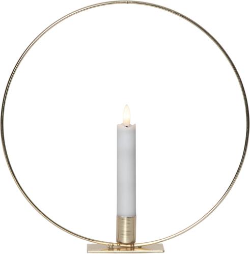Stående lyssirkel - Messing - Batteridrevet flammende lys - 28 cm - www.frokenfraken.se